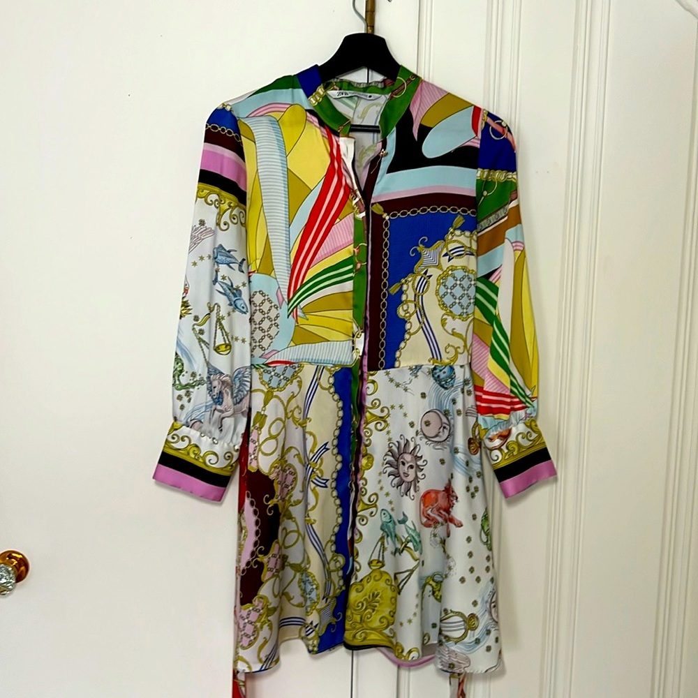 Zara Belted Midi Shirt Dress